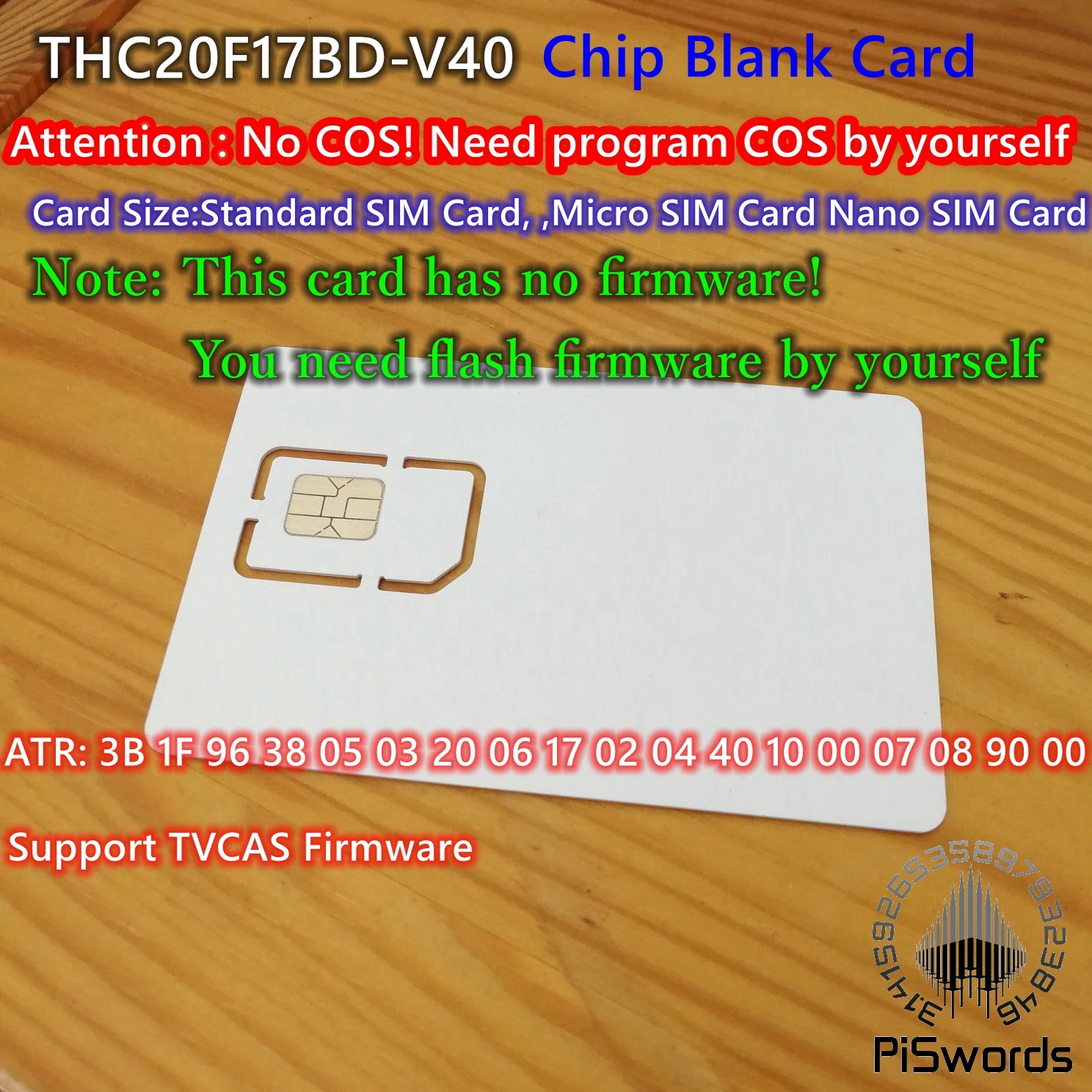 THC20F17BD-V40 Čip Prázdny Zapisovateľný Programable Karty Bez Firmware COS Podporu TVCAS Štandardnej MIRCO NANO SIM VEĽKOSŤ