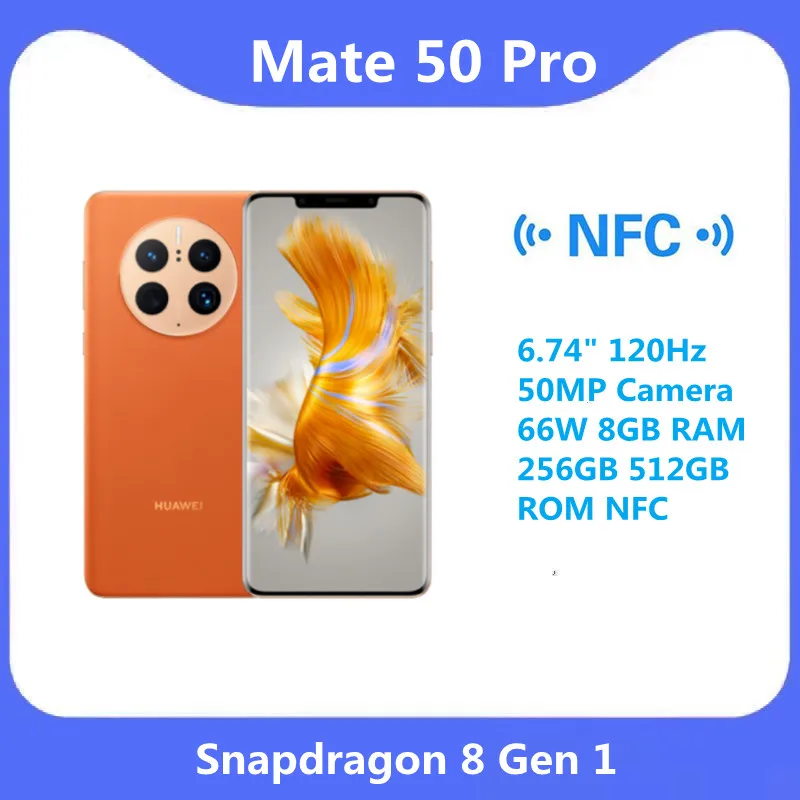 Pôvodné Úradný Nový Huawei Mate 50 Pro Smartphone Snapdragon 8 Gen 1 6.74