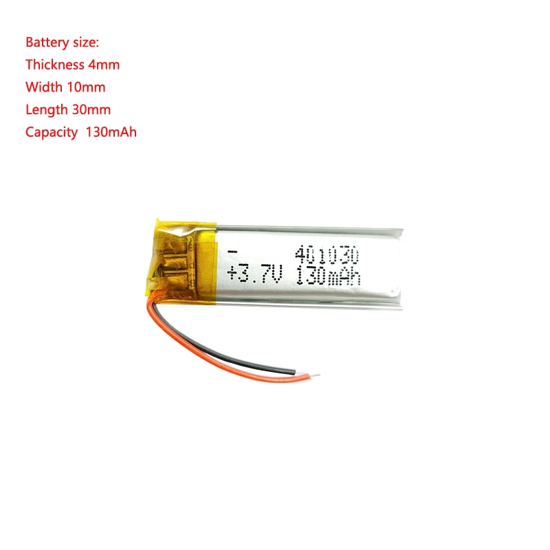 401030 3,7 v 130mah Nabíjateľná Lítium-Polymérová Batéria Ultra Tenké Lipo Pre Elektroniku Náramok Bluetooth Headset Nahrávanie Pe