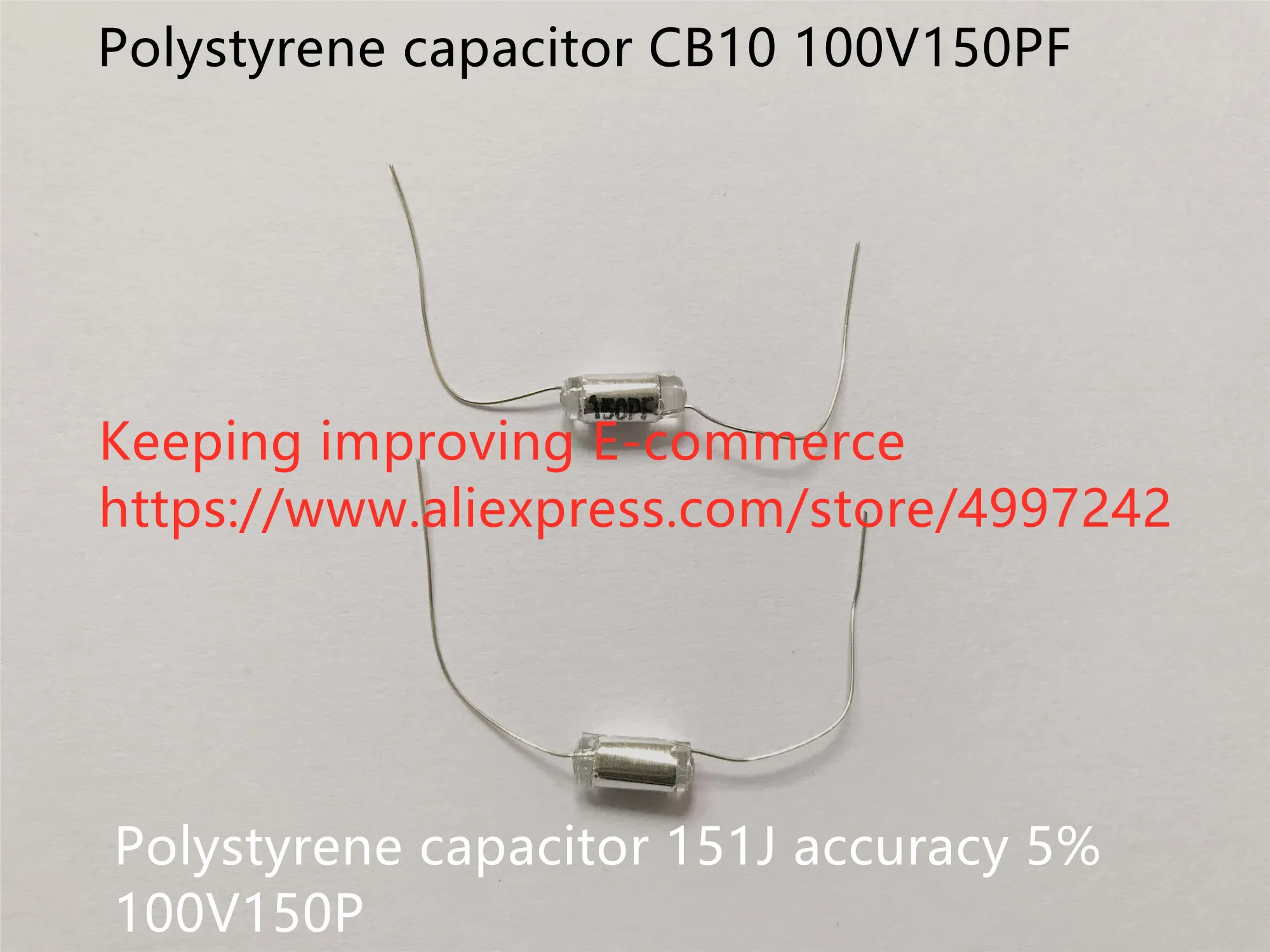 Originál nové 100% polystyrénu kondenzátor CB10 100V150PF 151J 200PF 201J presnosť 5% 100V150P 200P (Cievky)