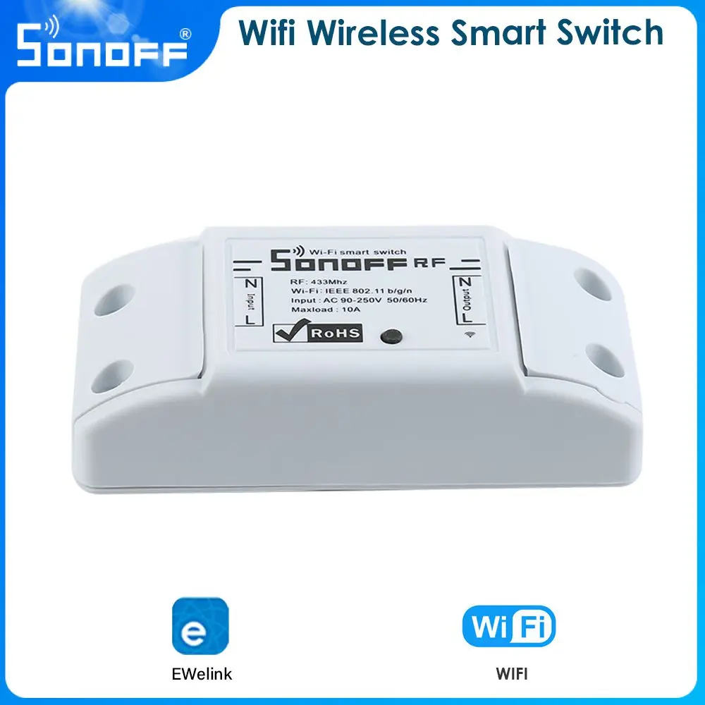 Sonoff RFR2 WiFi Bezdrôtové Smart Switch S RF433 Prijímač Diaľkový Spínač Zásuvky DIY Smart Home Modules EWeLink APP Control