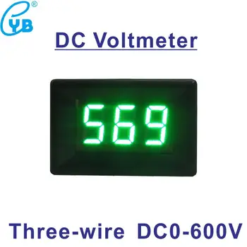0.36 palcový 600V DC Mini LED Digitálny Voltmeter Merač Napätia Panel Volt Tester Detektor Monitor 3 Vodiče Červená Zelená Modrá DC 3.3-30V