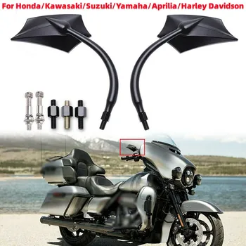 1 Pár Black Motocykel Spätné Zrkadlá Na Motorke Honda/Kawasaki/Suzuki/Yamaha/Aprilia/Harley Davidson