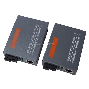 1 Pár HTB-GS-03/B Optický RJ45 Media Konvertor Gigabit Ethernet 1000Mbps Single Mode Fiber Converter, SC Port