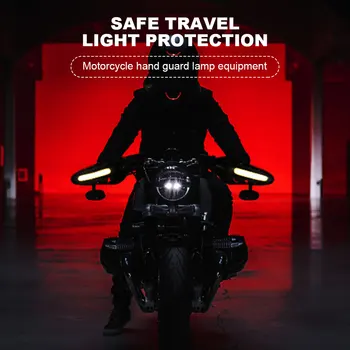 1 Pár Motocykel Strane Stráže Ochrany proti Dažďu, Riadidlá Chránič Štít Univerzálny Handguards LED Svetlá Anti-kolízie