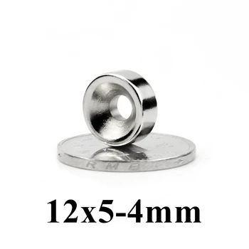 10-200pcs 12x5mm otvor:4 mm Super Silné Kola Neodýmu Zápustnými Krúžok Magnety Neodýmu Magnet
