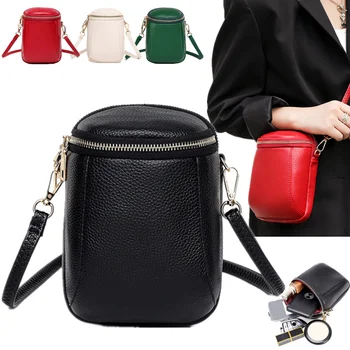 100% Originálne Kožené dámske Ležérne Módne Phone Bag Ladies Messenger Bag Malá Taška cez Rameno 2023 Skutočné Cowhide Crossbody Tašky