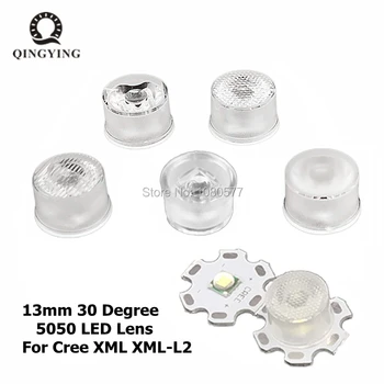 100ks 13mm CREE LED Objektív 30 Stupeň Optickej PMMA Šošovky Držiteľ SMD 5050 XML XML2 XML-L2 Plano Reflektor Collimator