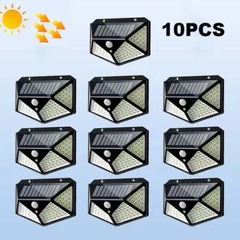 100Leds Slnečné Svetlo Vonkajšie Lampy Ip65 Vodeodolný Povodňových Senzor, Svetelný Senzor Detekcie Svetla Led Reflektor 1/2/3/4/5/6/7/8/9/10 Pc