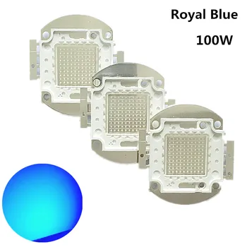 100W Kráľovská Modrá Farba 445-mala načítavať pri 450 nm High Power LED Žiarovka Svetla Pre Rastliny Rastú Osvetlenia Akvária