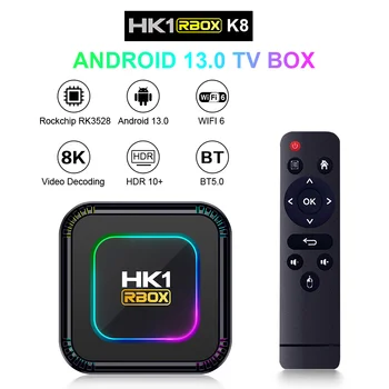 10pcs Android 13.0 TV Box HK1 RBOX K8 RK3528 Quad Core 2G/16 G 4G/32G 64 G 2.4 G 5G Dual WIFI6 H. 265 8K Youtube Smart Media Player