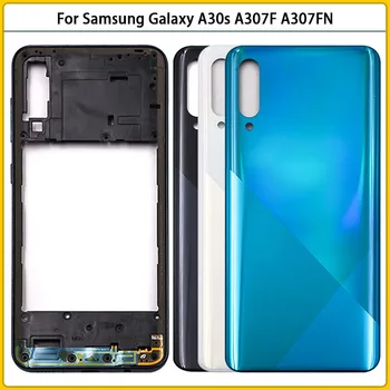 10PCS Pre Samsung Galaxy A30s A307 A307FN A307G Plastový kryt Prípade Stredný Rám Rám + Batéria Zadný Kryt Zadné Dvere Nahradiť