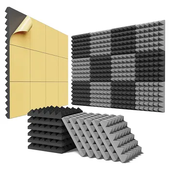 12 Pack Samolepiace Zvuková izolácia Penové Panely 2 x 12 x 12 palcové Akustické Panely