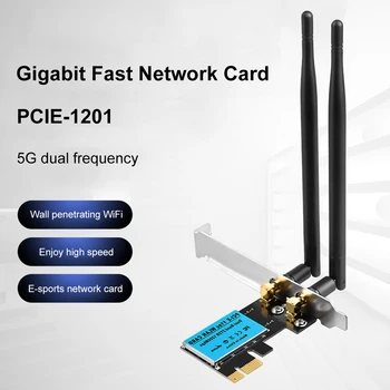 1200Mbps PCI-E Bezdrôtovej Sieťovej Karty 2.4 GHz/5 ghz Dual Band WiFi Rozširujúca Karta s 25dbi Antény Široké Pokrytie pre Stolné PC