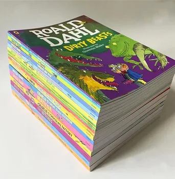 18 Kníh Roald Dahl A4 Veľkými rozmermi, detská Literatúra, Beletria Rozprávky Vzdelávania v Ranom veku Čítanie Deti učia po anglicky, Plná Farba
