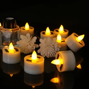 18PC Solárne LED osvetlenie Vonkajšie Nepremokavé Sviečka, Lampa Bezdymového sviečkach Romantickú Večeru pri Sviečkach Čaj Svetlo Halloween Dekor
