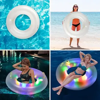 1Pc LED Plávanie Krúžok Bezpečnosti Nafukovací Bazén Float Silné Vztlak Plávanie Kruhu Dobré Tesnenie pre Letné Beach Plávanie Dodanie