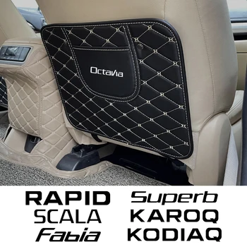 1PCS autosedačky Proti Kick Pad Auto Príslušenstvo Pre Škoda Octavia Fabia Rýchle Vynikajúci Kodiaq Scala Karoq Citigo Kamiq Roomster Enyaq