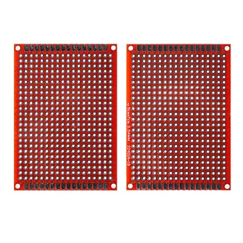2 KS PCB Dosky Červená obojstranná Doska 5*7 CM PCB DIY Univerzálna Doska