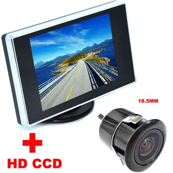 2 v 1 Auto Parkovanie Pomoci systému 3,5 palcový Farebný LCD Auto Video Monitor + 18,5 mm CCD CCD Auto parkovacia Kamera záložný Fotoaparát