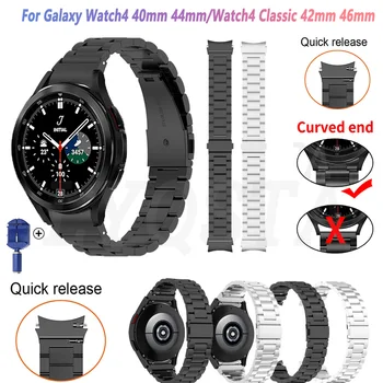 20 mm Ohýbané Konci Nehrdzavejúcej Ocele Žiadne Medzery Metalová Kapela Pre Samsung Galaxy Watch4 Klasické 46 mm 42mm/44 mm 40 mm Príslušenstvo, Popruh Náramok