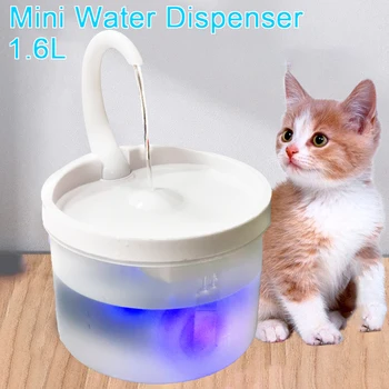 2022 Nové Mini Mačky Fontána Automatický Senzor mačiatko Pitnej Vody Fontána S Filtrom Prvok LED Svetlo Pet Zásobník Vody