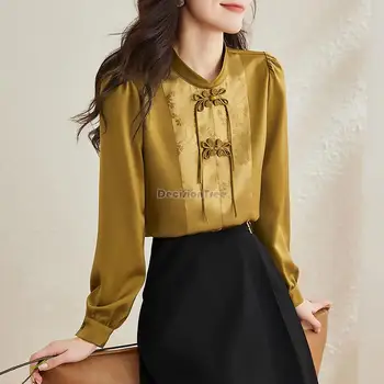 2023 dámske tričko jarné oblečenie žien, zlepšenie cheongsam blúzka lepšiu denne tangsuits top lady elegantné čínskej, blúzky