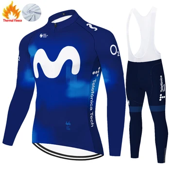 2023 Movistar cyklistické oblečenie mužov zimné Dlhý rukáv cyklistika Dres MTB priedušná Ropa Ciclismo Požičovňa zimných cyklistiku