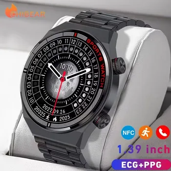 2023 Nové EKG+PPG Bluetooth Hovor Smart Hodinky Mužov prehrávač Hudby Nepremokavé Športové Fitness Tracker Nerezová Oceľ Remienok Smartwatch