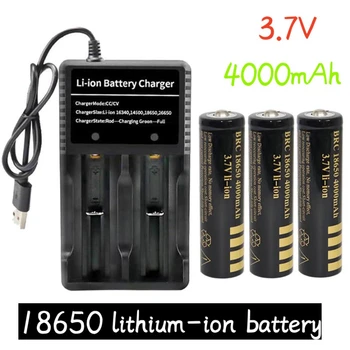 2023New typu 18650 nabíjateľné lítiové batérie, 4000mAh3.7 V, LED blesk, batéria+USB nabíjačka