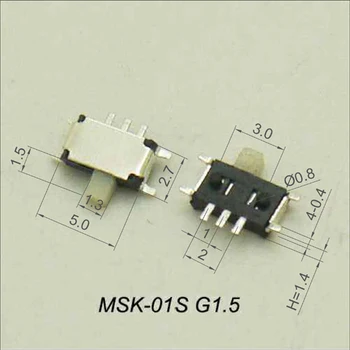 20PCS Vysokej Kvality Interruptor MSK-01S G=1,5 MM Micro Posuňte Prepínač 7Pin 2Positons PCB Montáž Prepínača Rukoväť