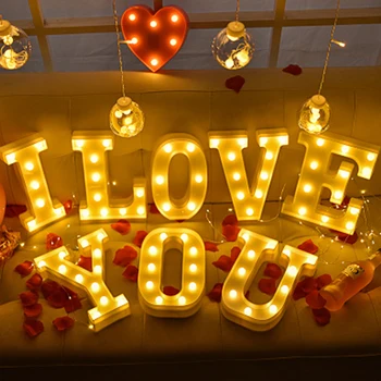 22 cm 16 cm Plastový List LED Nočné Svetlo Stan Znak Abecedy Svetlá Dovolenku Strany Svadobné Vianočný Dekor Valentines Day Darček