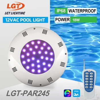 245mm LED Podvodné Bazén Svetlá RGB Farby AC12V Vodotesný IP68 Lampa s Diaľkovým ovládačom