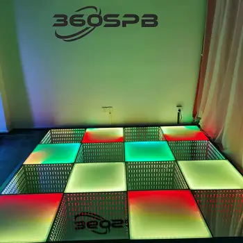 360SPB Prenosné Disco Svadobné nočný klub Fáze Infinity a Žhavenie Panel Bezdrôtového pripojenia, 3D Magnetické LED Dance Floor