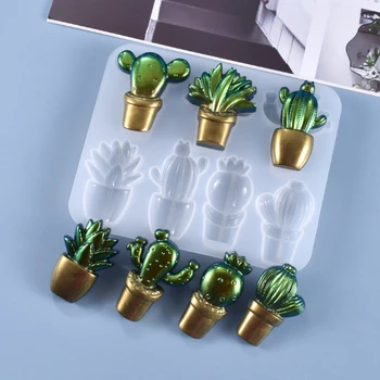 3D Kaktus Keychains Crystal Epoxidové Živice Formy Prívesok, Ručne vyrábané Dekorácie Silikónové Formy DIY Remesiel Odlievanie Nástroj