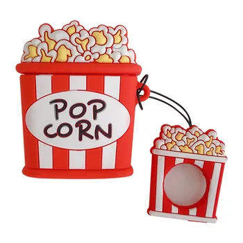 3D Popcorn Slúchadlá Prípade Airpods 1/2 Pro 3 Bezdrôtové Bluetooth Slúchadlá Plnenie Box Prípade Cartoon Silikónové Mäkké S Krúžkom Prípade