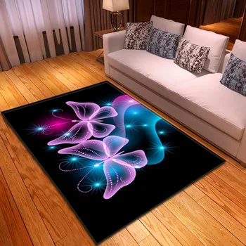 3D Sen Motýľ vzor vytlačené veľkoplošné Koberce Pre Obývacej Izby, Spálne, Koberčeky Oblasti Konferenčný Stolík Podlahe Koberec domova Rohože
