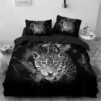 3d Zoon /stelivo Nastaviť pre Chlapca Leoparda ,Tigra Obliečky Posteľ Nastaviť 220x240 bytový Textil Spálňa Nastaviť Obliečky 100% Bambusové Vlákno