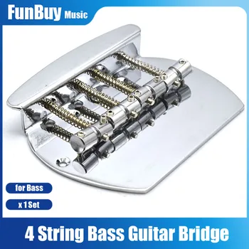 4 Bodnutie Basová Gitara Most Heavy Bass Gitara Tailpiece Most pre Elektrické Basy Chrome