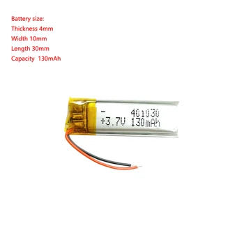 401030 3,7 v 130mah Nabíjateľná Lítium-Polymérová Batéria Ultra Tenké Lipo Pre Elektroniku Náramok Bluetooth Headset Nahrávanie Pe
