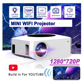 4K WIFI Bezdrôtové Projektory Vonkajšie Podpora 1080P Mini Projektorov 360 Domáce Kino Kino HDMI Smart Tv Pre IOS XIAO SAMSUNG