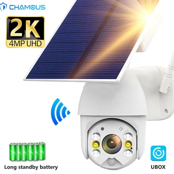 4MP Solárne Fotoaparát 4G Sim IP Cam Bezdrôtový Vonkajší KAMEROVÝ systém Zabezpečenia Ochrany Batérie Longstandby kamerový PTZ Floodlight
