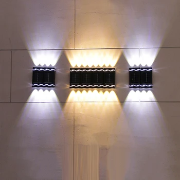 4pcs LED Solárne Vonkajšie Nočné Svetlo Plastové Vonkajšie Slnečné svetlo Lampy Hornej Dolnej Ožiareniu Opticky Riadené na Nádvorí Park
