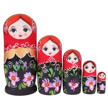 5 ks Cartoon Drevené Novinka ruskej Hniezdenie Matryoshka Bábika Nastaviť Dievča Bábiku Domov Ornament Darčeky, Ručne Maľované Dekor Ručné Remeslá