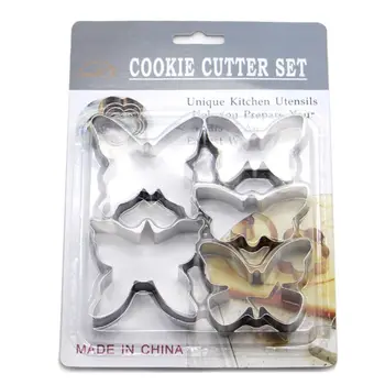 5 Ks Veľkonočné Motýľ Cookie Cutter Rôznych Tvarov Z Nehrdzavejúcej Ocele Biscuit Nožnice Na Pečenie Kuchynský Riad