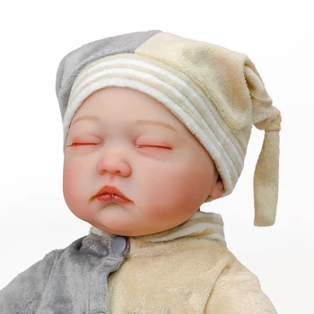 55 CM Realisticky Mäkké Telo Beibei Reborn Bábiky Baby Spánku v životnej veľkosti Novorodenca Bábika Flexibilné Ručne maľované Vlasy 3D Tón Pleti