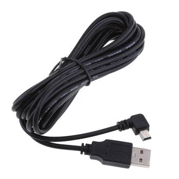 5V 2A Mini USB Nabíjací Kábel 90 Stupňov Doľava na Telefón, Mp3/4 DVR GPS Plnenie 3,5 M