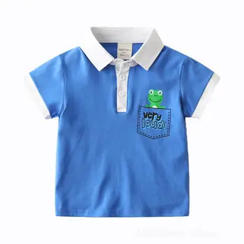 80-130 cm Kawaii Tričko pre Deti Tshirts Batoľa Chlapci Tee Tričko Modré Módne Bežné Baby Boy Tričko od 6 do 12 Mesiacov Boutique