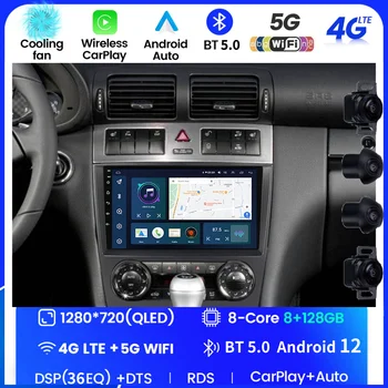 8G RAM+ROM 128 g Navigácia Hráč Auto Rádio Stereo Android Pre Mercedes Benz W203 CLKW203 C200 Multimediálne Rádio S Wifi IPS