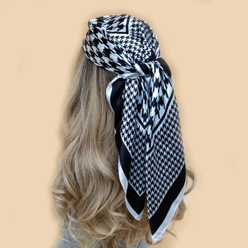 90*90 cm Hodvábna Šatka Scarftop Headwraps Pre Ženy Móda Štyri ročné obdobia Vlasy Príslušenstvo Hidžáb Foulard Šatka na krk Šatku Femme